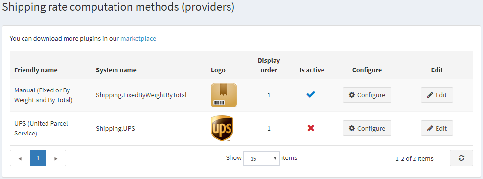 Shipping rate methods